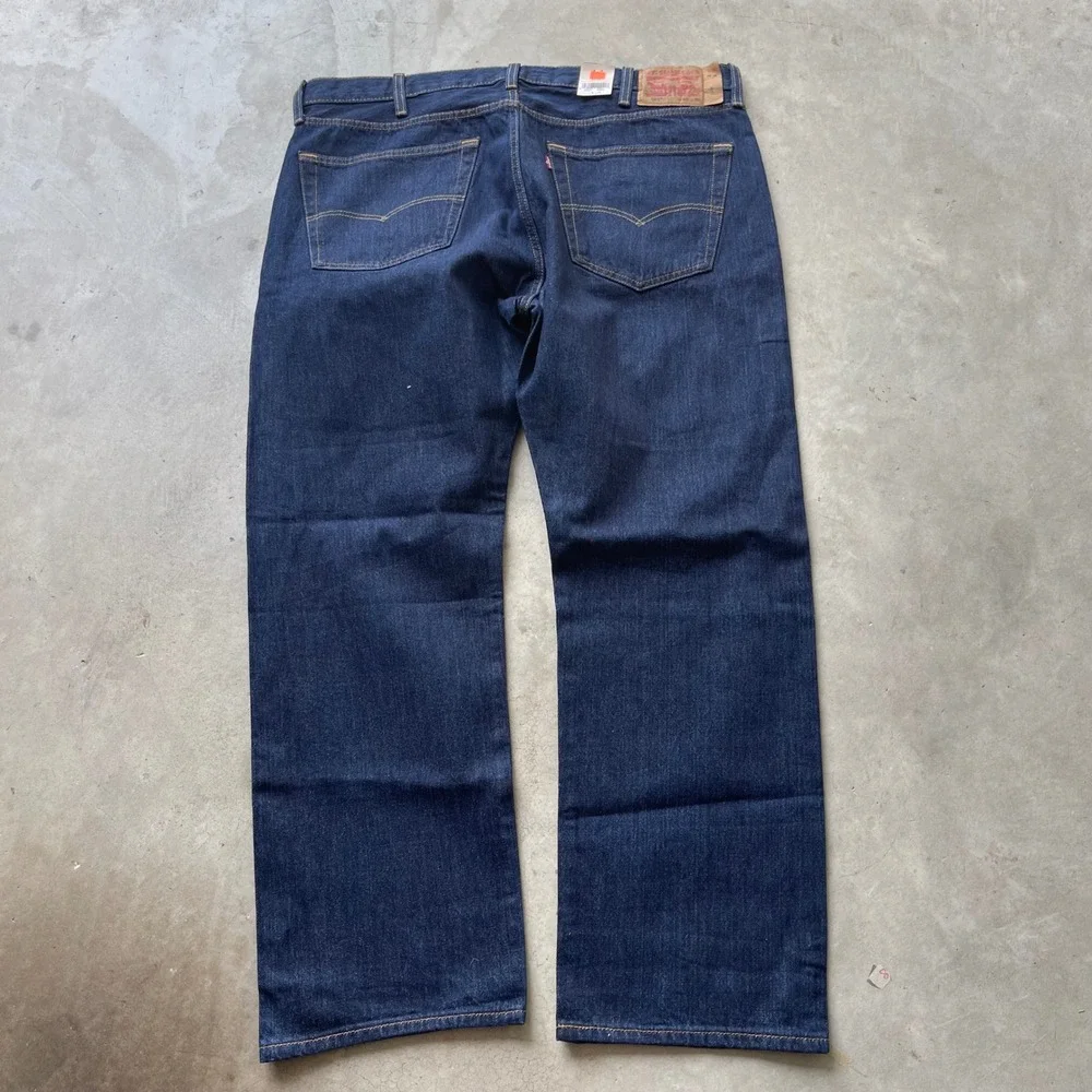 Levis 501 Original Fit Mens Jeans 40x30 Dark Wash Blue Denim Button Fly